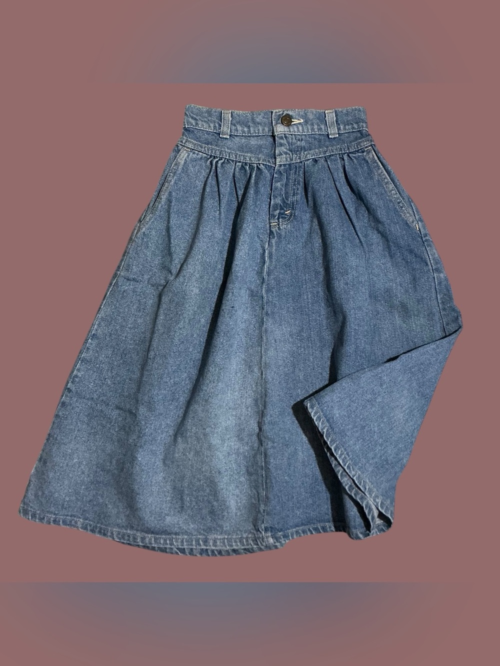 Rare Vintage 1997 Levi’s Girls’ Denim Skirt Bronze / Brown Tab Western Pleated